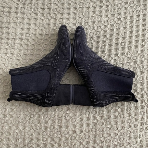 Atalina Black Rhinestone Shimmer Booties Size 8 - Picture 7 of 8